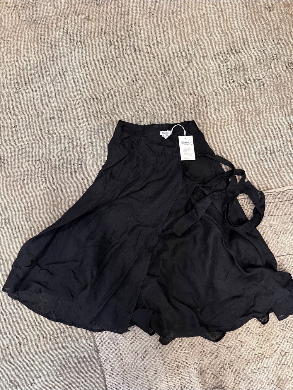 Vitamin A Black Flowing Swim Coverup Skirt